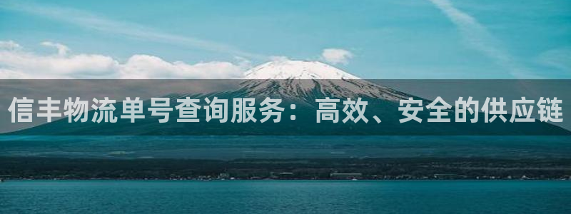 狗子28平台注册：信丰物流单号查询服