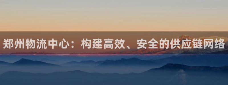 狗子28游戏：郑州物流中心：构建高效